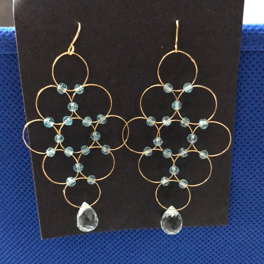 -Beaded Dangle Pierced Dangle Earrings